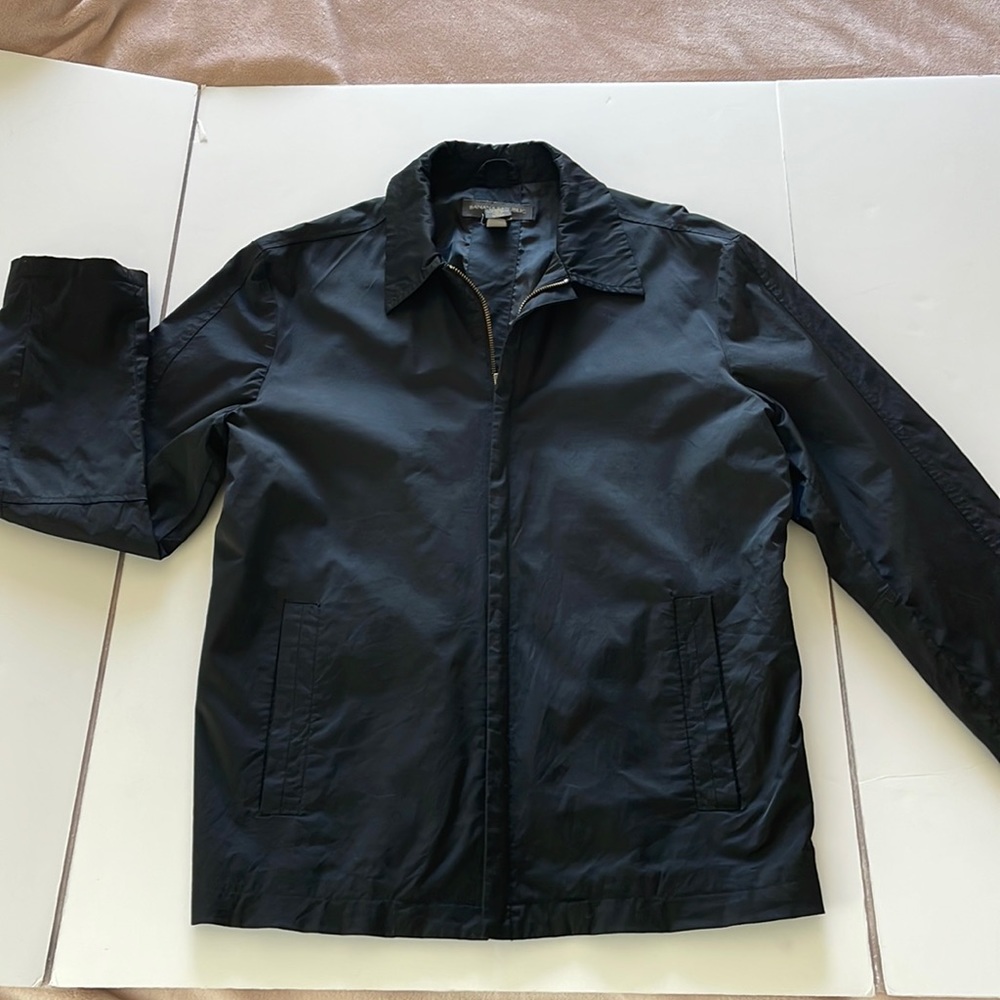 Banana Republic black zip up light jacket- medium- 1721